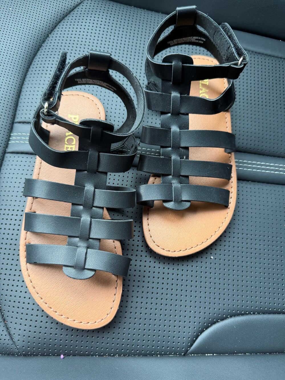 The Children's Place Girls Black Gladiator Sandals Size 13Y